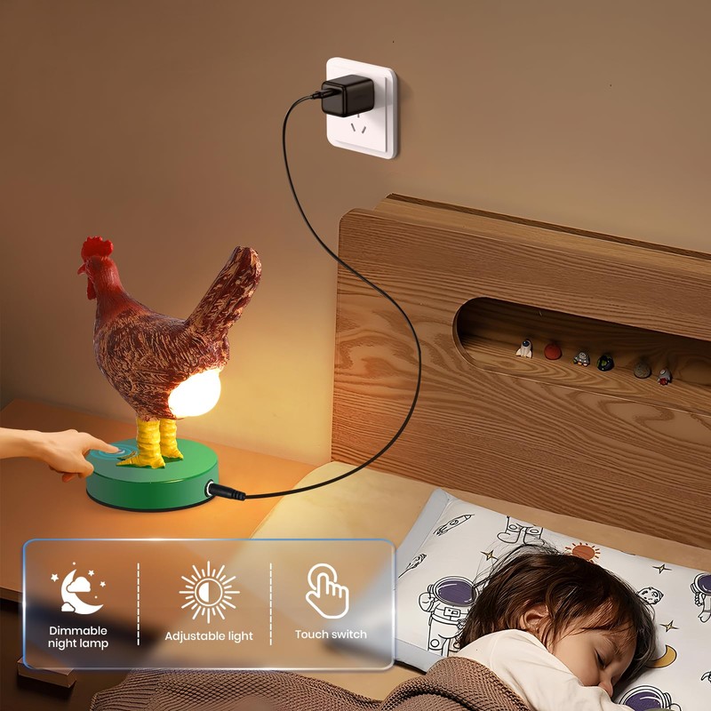 Chicken Lamp, Funny Chicken Butt Lamp 3D LED Egg Night