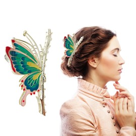 Bliceon Butterfly Metal Hair Claw Clips, Large Colorful Hair Claw Clip, Women Metal Hair Claws Hair Clips Non Slip for Thick Hair and Thin Hair for Women and Girls - A