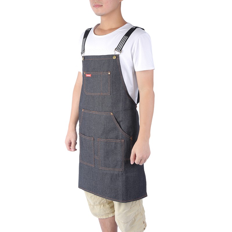 Unisex Waterproof Black Denim Hair Cutting Barber Salon Coffee Waiter