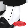 Beistle White Plastic Spats with Black Metal Snap Buttons, Fancy