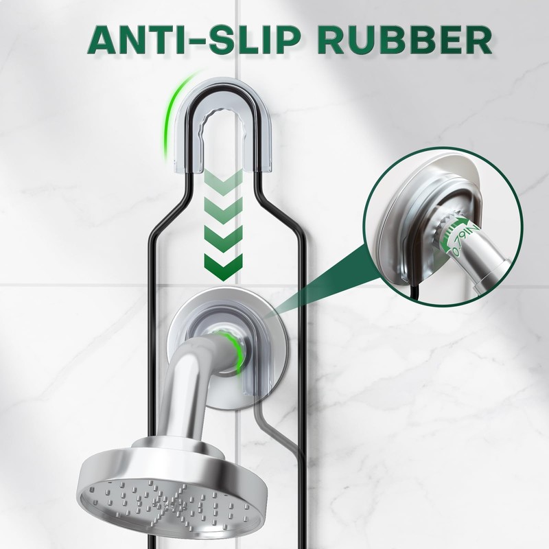 Sewulidon Stainless Steel Hanging Shower Caddy for Handheld Shower Heads,Adjustable