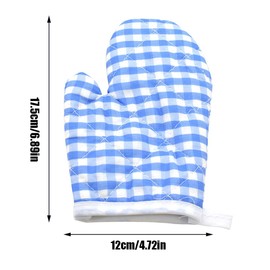 1 Pair Kids Oven Mitts Durable Plaid Cooking Gloves Heat Resistant Baking Gloves Heat Proof Kitchen Mitts Cotton Kitchen Supplies for Safe Backing Cooking Grilling BBQ