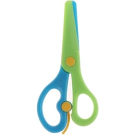Blue-green Plastic Safety Scissors, Kids Training Scissors Toddlers, Dual-Color Pre-school Training Craft Cutting Tools for Paper-Cut Craft Supplies