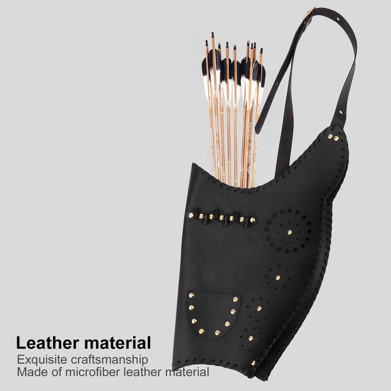 Archery Arrow Quiver Holder PU Leather Archery Bag Arrows Bag