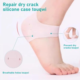 Fersenpolster Gel Fersenschutz Silikon Heel Pads Soft Gel- Silikon Pads Ferse Socken Fersenschoner für Fersenschmerzen Plantarfasziitis Trockene Rissige 12 Stück