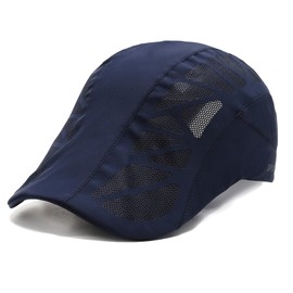 AWOCAN Quick Dry Baseball Cap Flat Cap for Men Newsboy Hat Summer Mesh Sun Visor Hats UV Sun Protection Breathable Lightweight (polyester, navy)