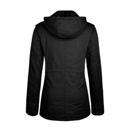 Wantdo Women's Multi Pocket Thicken Parka Coat with Removable Hood Black,2XL
