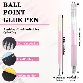 12Pcs Quick Dry Glue Pen Ballpoint Roller Glue Pen, Apply Glues Like Writing Easy Precise Control Fine Tip Tacky Pens Classroom Supplies for Crafting Scrapbook Card Making Foil Calligraphy Artist