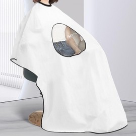 Barbershop Hair Salon Cutting Cape with Clear Phone Viewing Window Cape