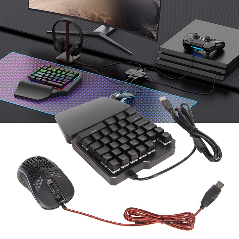 Wired Keyboard Mouse Converter Combo Plug and Play Keypad Mouse