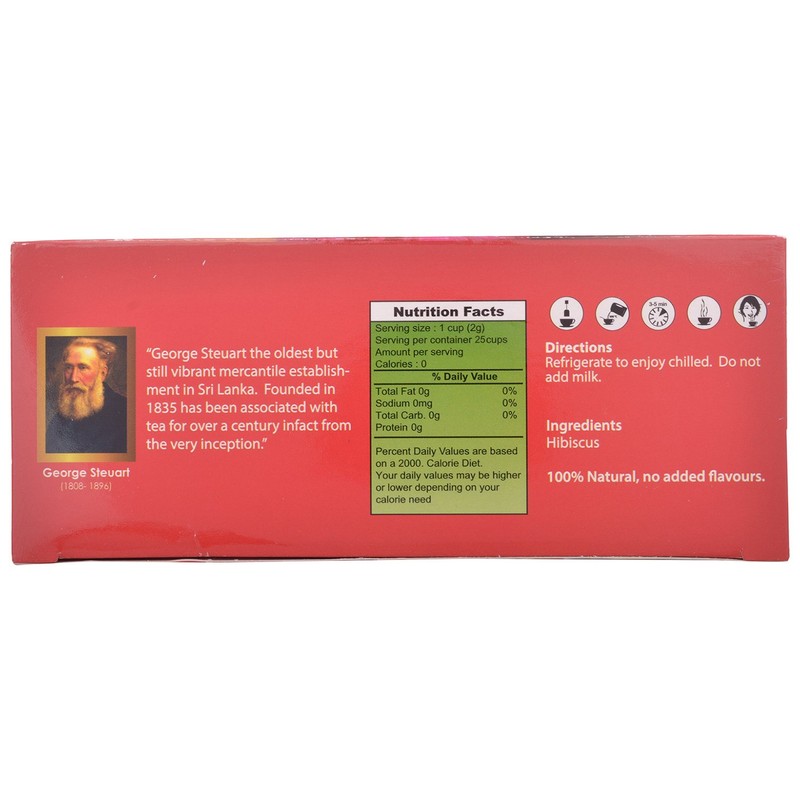 Steuarts Tea - Hibiscus Tea 25 Tea bags– 50g |Pure
