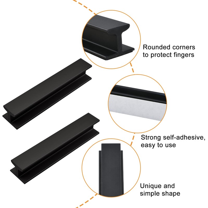 MOROBOR 120mm/4.7” Self-Stick Instant Cabinet Drawer Pulls, 2pcs Aluminum Alloy