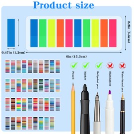 WLLHYF 8000 Pcs Books Tab Sticky Tabs, Multi Colored Sticky Notes Transparent Book Annotation Tabs Supplies Writable and Repositionable Page Markers for Home Office School