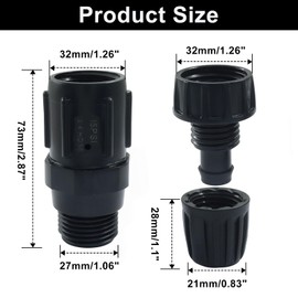 Biaungdo 5 Pack 15 PSI Drip Irrigation Pressure Regulator Kit, 3/4" FHT x 3/4'' MHT Pressure Reducer Low Flow Valve with 1/2 Inch Drip Irrigation Tubing Adapter Faucet Hose Adapter
