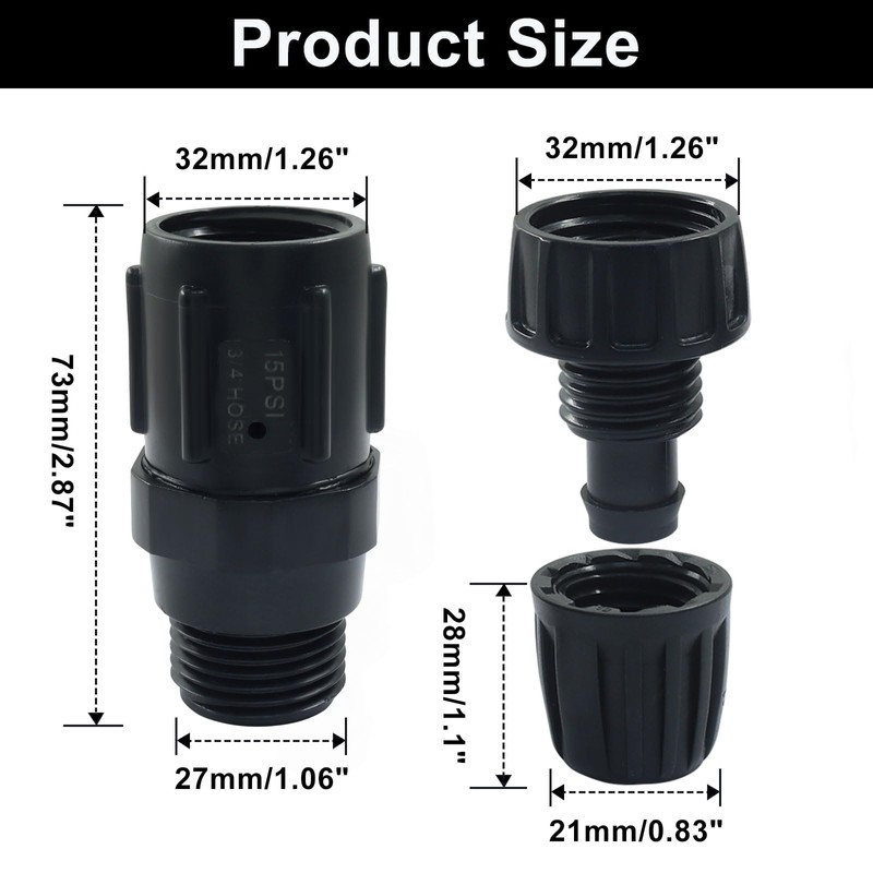 Biaungdo 5 Pack 15 PSI Drip Irrigation Pressure Regulator Kit,