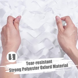 iunio Camo Netting Camouflage Netting, Camo Net Bulk Roll Camouflage Mesh Nets for Hunting Blind Deer Stand Military Party Decorations Sunshade Camping Shooting (16.4ftx4.9ft, White)