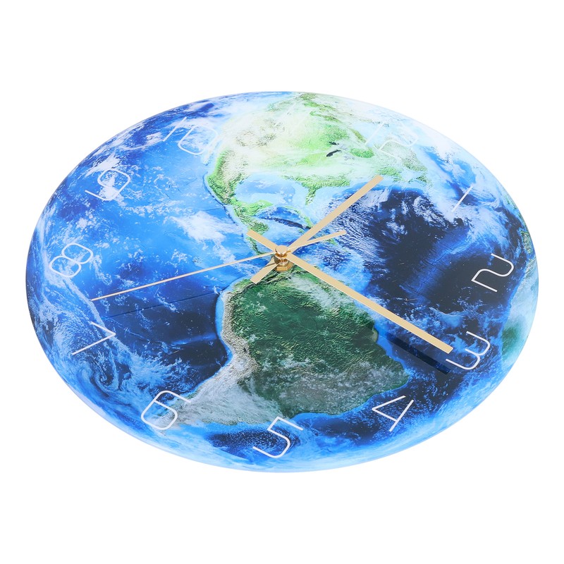 Earth Wall Clock Acrylic Silent Movement Accurate Cutting Stable Non