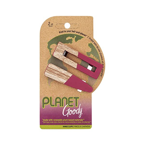 Planet Goody Hinge Hair Clips - 2 Count, Maroon - Slideproof Grip to Style With Ease - Hair Accessories for Men, Women, Boys & Girls - For All Hair Types - Made with Plant Based Materials
