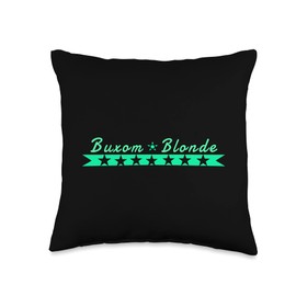 Buxom Blonde Bombshell Zone Funny Buxom Blonde Bombshell Throw Pillow, 16x16, Multicolor