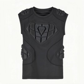 Topeter Padded Compression Shirt with Protective Gear and Shock Guard, Sports Vest for Goalkeeper, Paintball, Airsoft L
