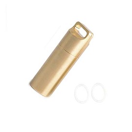 Vogueing Tool Small Travel Pill Box Portable Metal Waterproof Pill Box for Outdoor Activities Gold Large