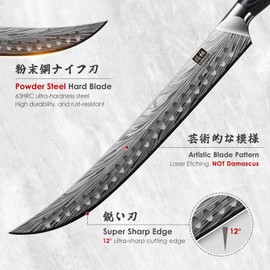 SHAN ZU Butcher Knife in High Carbon Powder Steel, 12 Inch Brisket Knife for Meat Cutting, Carving and Slicing Knives with Ergonomic Pakkawood Handle, Ultra Sharp Meat Breaking Knives