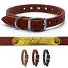 1/2" D Ring Genuine Leather Small Dog & Puppy Collar
