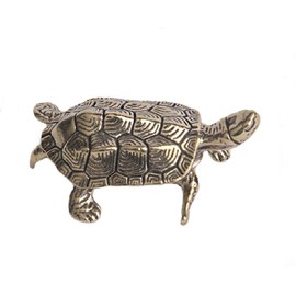 DMtse Chinese Feng Shui Brass Mini Mascot Turtle Statue Figurines Sculpture Collectibles of Good Health Good Lucky for Long Life Lucky Gift
