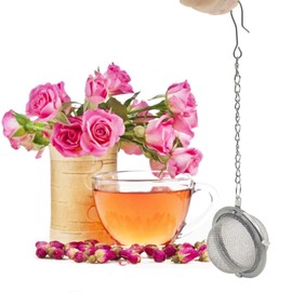 RONYOUNG 15Pcs Stainless Steel Tea Ball Mesh Tea Infuser Strainers Premium Tea Filter Tea Interval Diffuser with Extended Chain Hook for Brew Loose Leaf Tea and Seasonings &spices