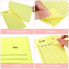 9 Pads To Do List Lined, 450 Sheets Sticky Notes Sticky Notes Index Cards for Notes Reminders Marking (10 x 15 cm)