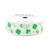 Ribbli Grosgrain Lucky Shamrock Craft Ribbon,7/8-Inch,10-Yard Spool, Green/White, Use for