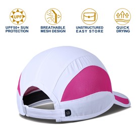 GADIEMKENSD UPF50+ Men's Outdoor Running Hat Lightweight Breathable Unstructured Soft Baseball Cap Trucker Dad Hats Mens Quick Dry Sport Caps Adjustable Plain Multicolor Cap for Women White 1 Pack