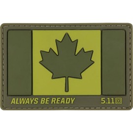 5.11 Tactical Patch - Canada Flag Patch, Hook-Back Adhesion, Laser-Cut to Size, Sage Green, Style 81209