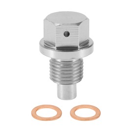 RATCHROLL 1 Set Universal Oil Drain Plug Anti Leakage Oil Pan Drain Bolt Screw Thread Repair with Gasket Magnetic Silver Tone Aluminum Alloy Copper M12x1.25