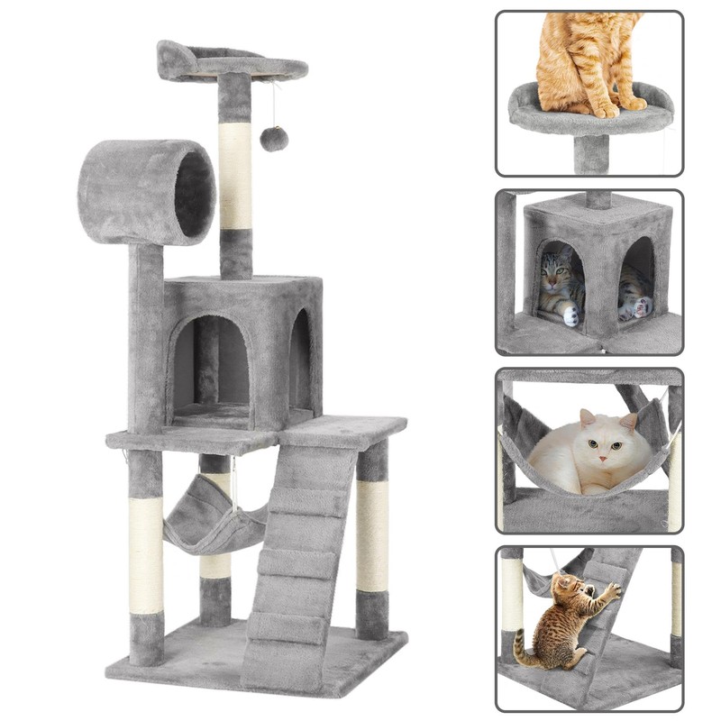 Yaheetech Cat Tree Tower Kitten Condo Scratching Post with Hammock