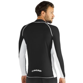 Cressi Men's Long Sl Rash Guard Long Sleeves Elastic Fabric for Adult UV Protection (UPF) 50+, black, l