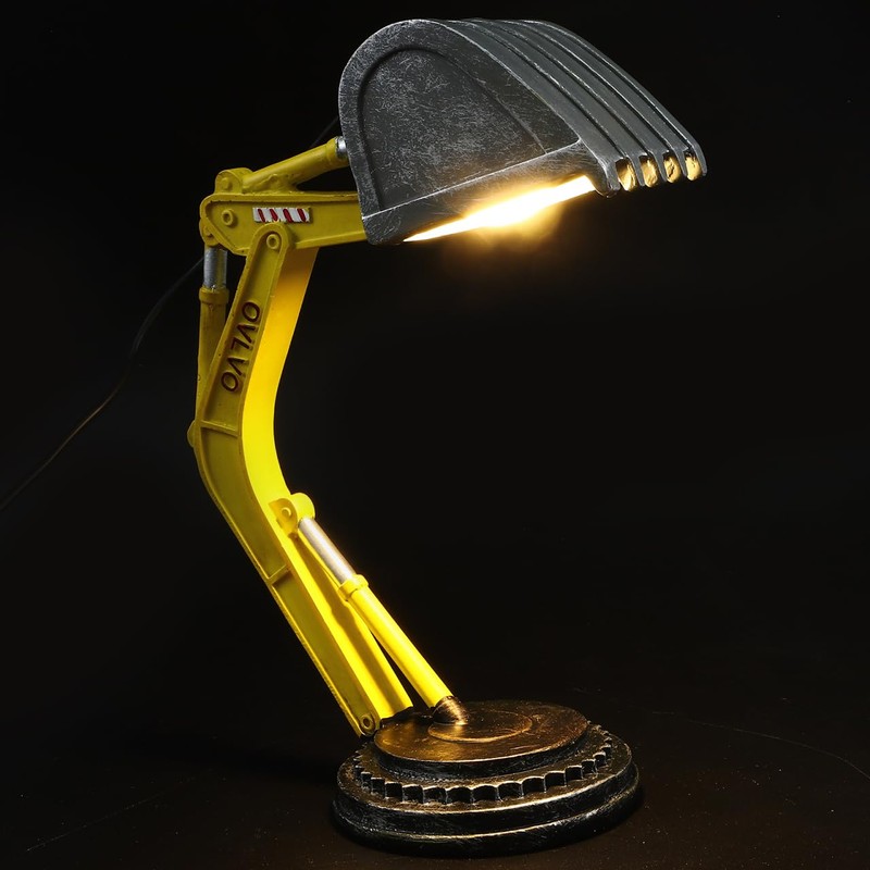 Housoutil Creative Digger Desk Lamp, Industrial Style Excavator Modelling Table