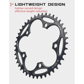 KTKEET 110/130 BCD Chainring 36/38/40/42/44/46/48/50/52/54/56/58/60T 5 Screws Round Narrow Wide Bicycle Chainring for 9/10/11 Speed Road Bike Folding Bicycle (110BCD 50T)