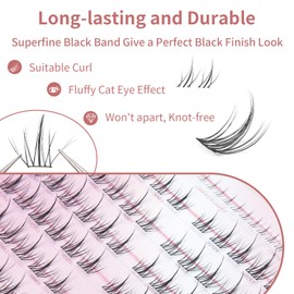 Individual Eyelash Extensions, 132 Clusters, Lash Clusters, Eyelashes, D-Curl, DIY Artificial Eyelashes for Eyelash Extension, Reusable Eyelashes
