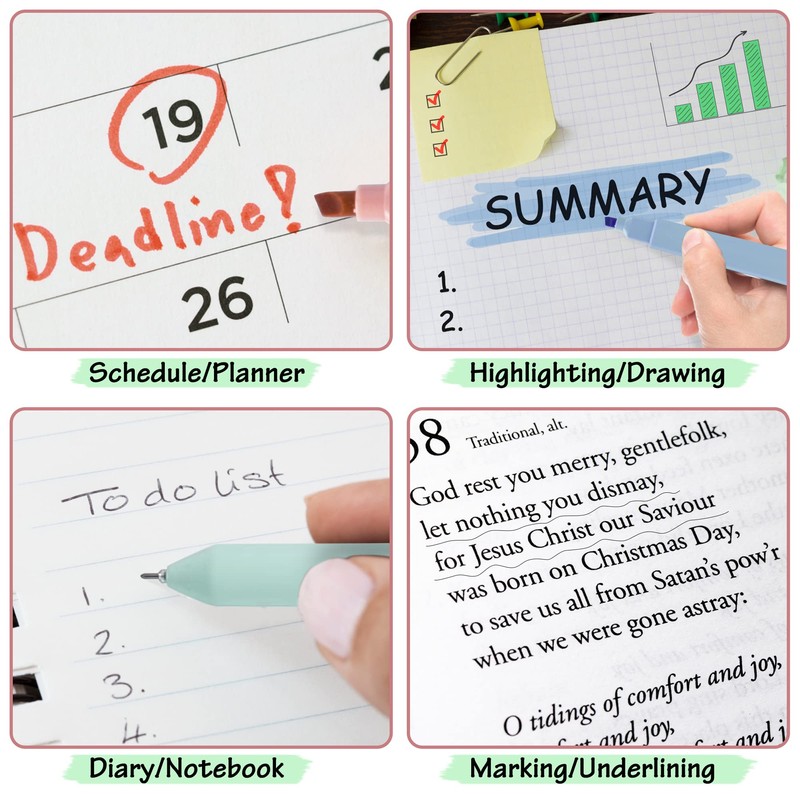 DazSpirit Book Annotation Kit with 12 Pastel No Bleed Highlighters