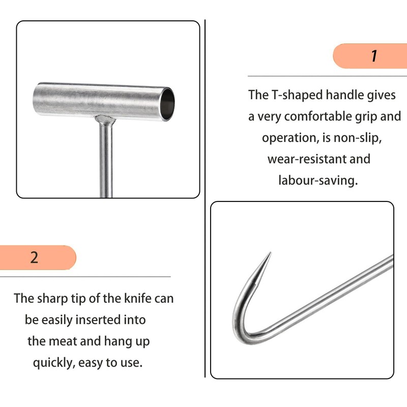 Lansls 3 Pieces Duct Lid Lifter, Meat Hook, Chute Hook,