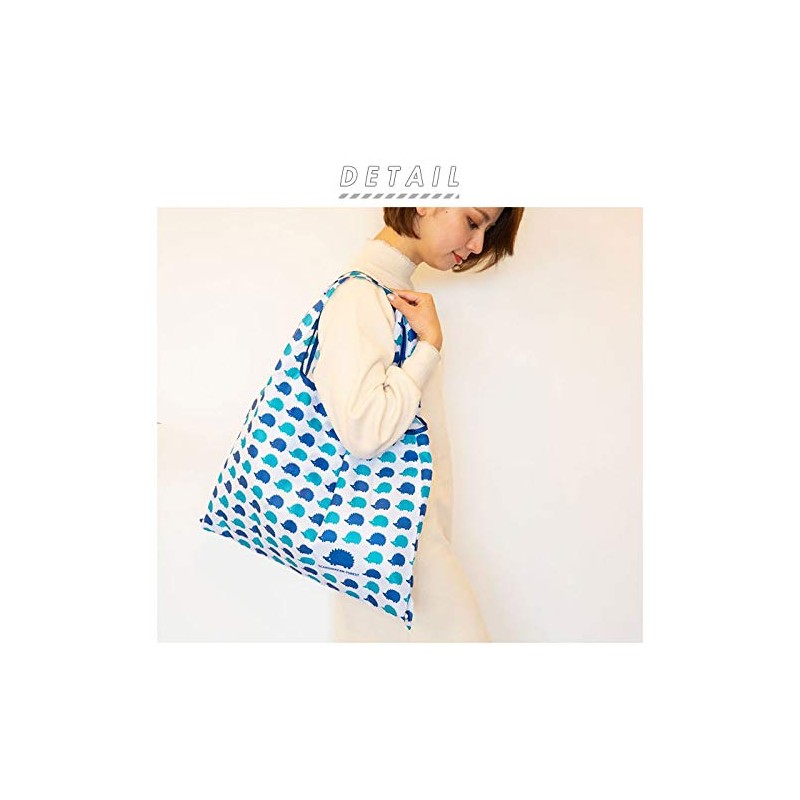 Scandinavian Forest Hedgehog Scarlet Folding Shopping Bag, red