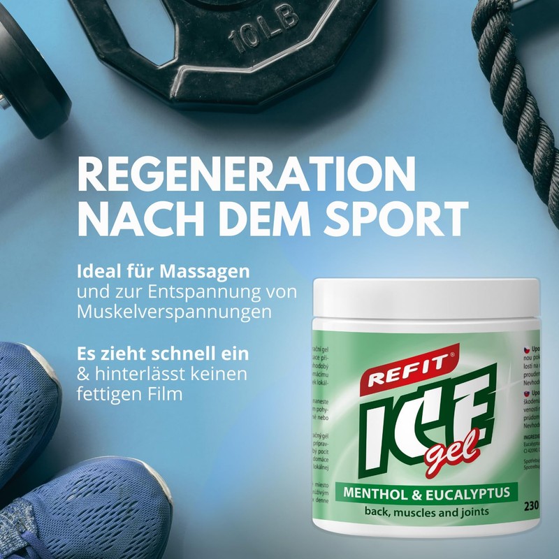 REFIT ICE gel Menthol & Eucalyptus, 500 ml, Extra Strong