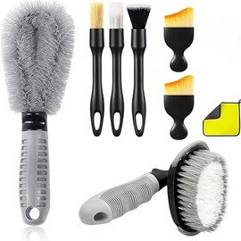 Set de 8 Cepillos de Llantas, Brochas para Detalla de Ruedas para Limpiar Neumáticos,Cepillo de Detallado Automotriz para Limpieza de Ruedas y Interio