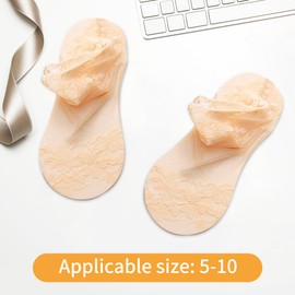 SooGree 3Pairs Women's Lace Ankle Socks Mesh Fishnet Ankle Socks No Show Socks Low Cut Non Slip Socks Girls Hidden Socks