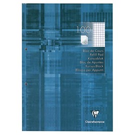 Clairefontaine 5812C Course Pad (with 100 Sheets, Squared, DIN A4, 21 x 29.7 cm, Ideal for School), Pack of 1, White