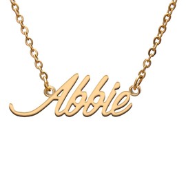 Abbie Name Tag Necklaces for Her His Friends Familys Relationship Memory Jewelry Gift