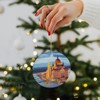 Budapest Hungary Christmas Ornament Porcelain Double-Sided Ceramic Ornament,2.9 Inches