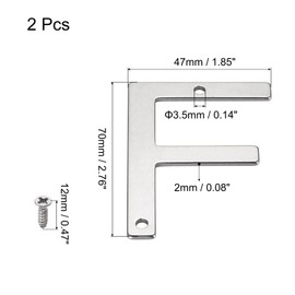 sourcing map Stainless Steel House Letter, 2.76 Inch Letter F for Mailbox Hotel Address Door Sign, Polishing, 2 Pcs