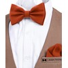 Adam Young Men's Tiger Carrot Bow Tie with Handkerchief Pre-Tied
